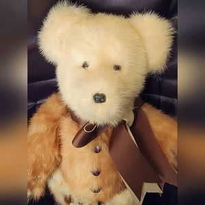 RARE VINTAGE GENUINE MINK TEDDY BEAR | 17" | MOTHER GRIMM'S BEARS | LIKE NEW